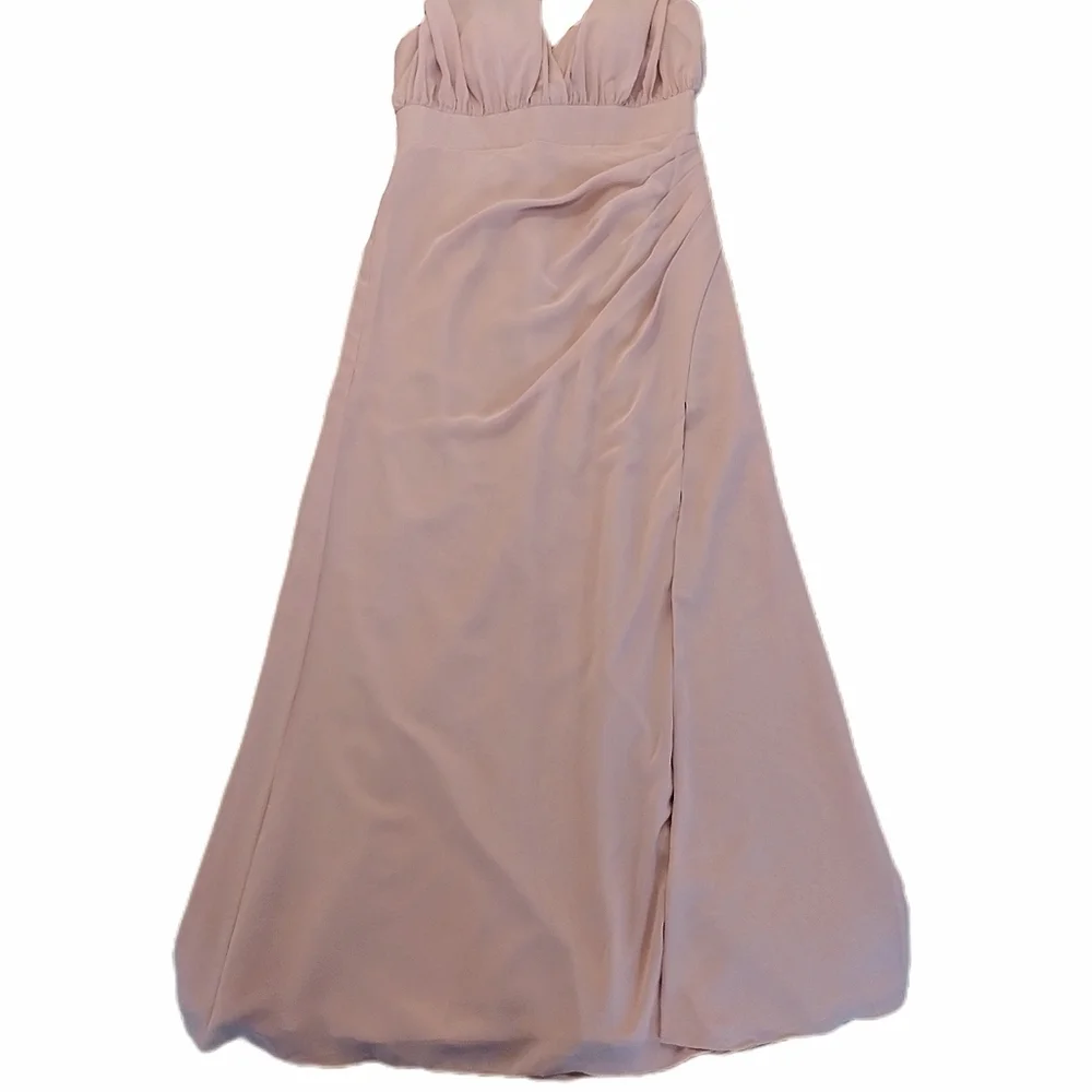 J.J's House 293496 Dusty Rose Chiffon Bridesmaid Dress - Picture 4 of 11